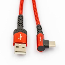 USB Cable USB-A to USB-C 90°, Nylon Braided, 2 m, Jsaux