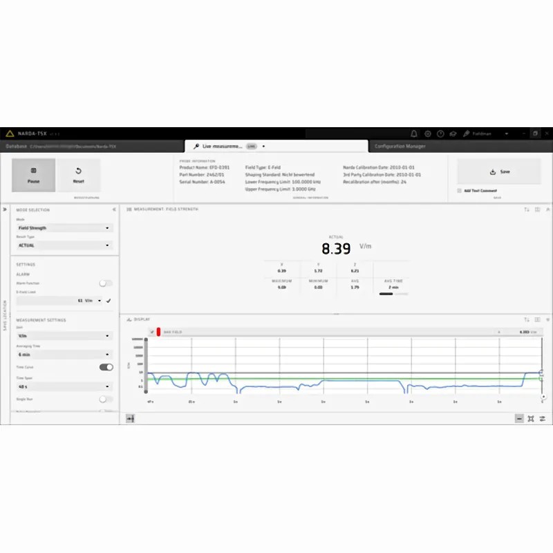 Narda TSX Option Live Measurements